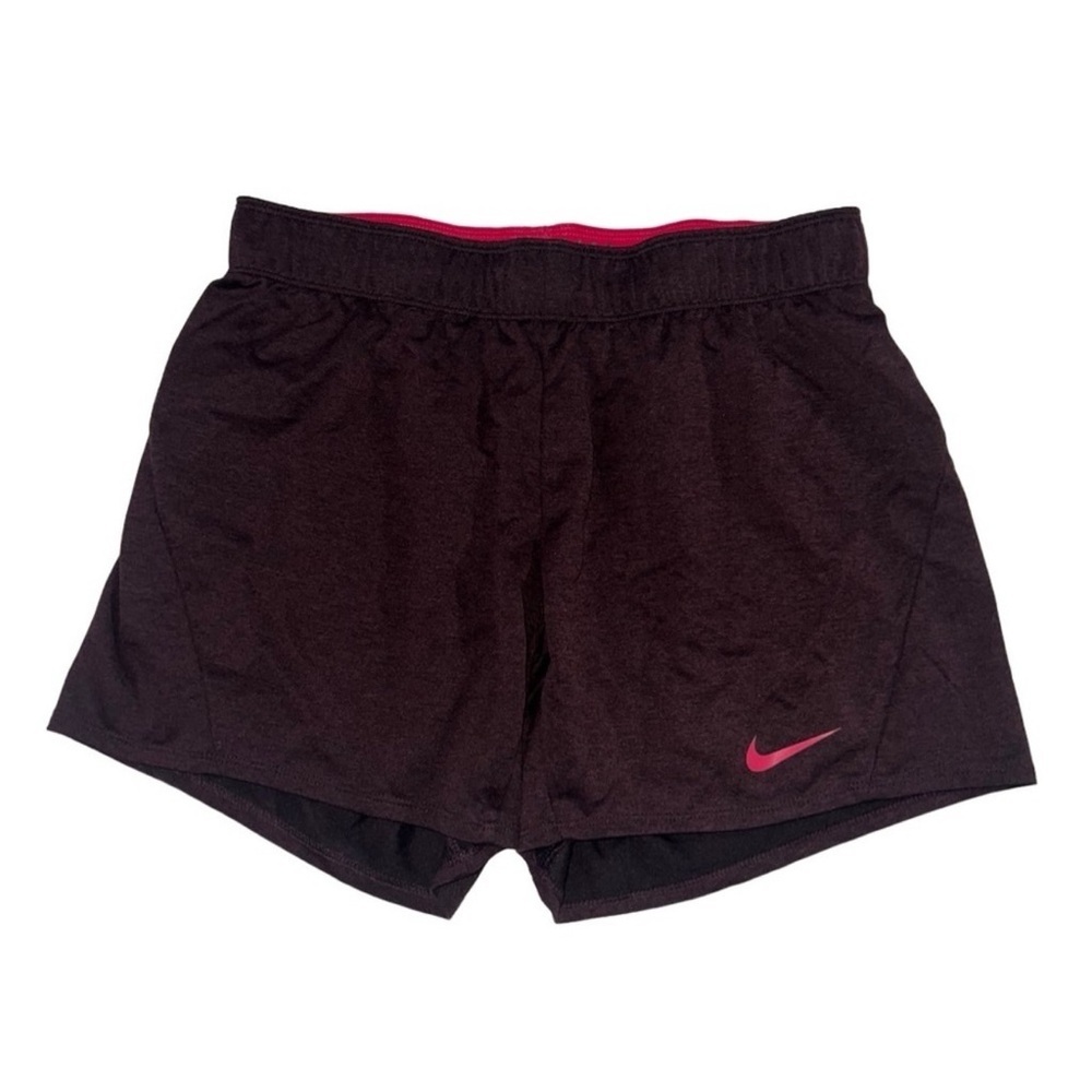 Nike Womens Training Shorts Logo Band Burgundy/Pink Size Small